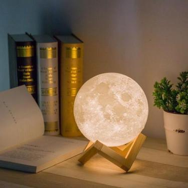 Imagem de Luminária Abajur Decorativa Sem Fio Lua Realista - Majestic