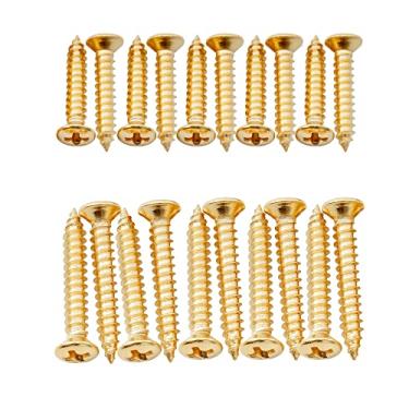 Imagem de Musiclily Ultra 2,5x15mm e 2,5x18mm Aço Inoxidável Parafusos para Moldura de Humbucker Captador de Guitarra e Baixo,Dourado (20 Peças)