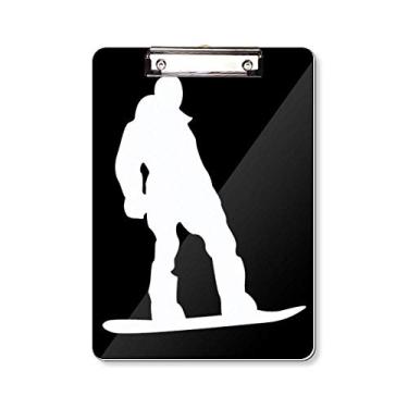 Imagem de Skate esportivo preto silhueta padrão prancheta pasta bloco de escrita placa de apoio A4