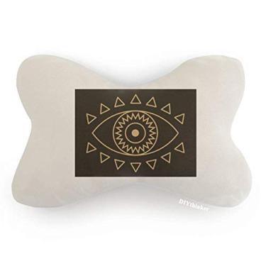 Imagem de DIYthinker Almofada para apoio de cabeça com estampa geométrica de totem para carro, decoração de pescoço