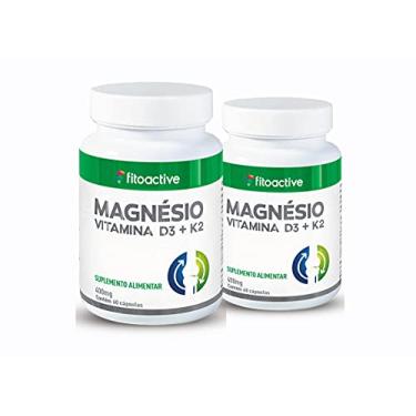 Imagem de Kit 2 Magnésio Vitamina D3 Vitamina K2 400 mg 60 Cápsulas Fitoactive