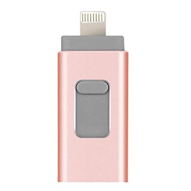 Imagem de Pen Drive USB 3 em 1, Memory Stick, Multifuncional e Transmissão de Alta Velocidade, Lightning USB 3.0 OTG Memory Stick para iPhone/iPad/telefones Android (128 GB, ouro rosa)