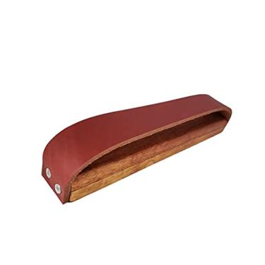 Imagem de Puxador Wood 8f - Couro Legítimo - Cor Mogno