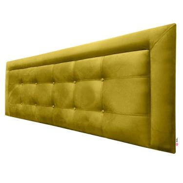 Imagem de Cabeceira Painel Queen Veneza Luxo 10 Suede Liso Amarelo 160 X 60 rbl