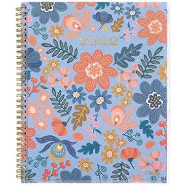Imagem de Agenda semanal e mensal 2022 da Mead, 21 x 28 cm, grande, personalizável, caprice, floral azul (1319B-901)
