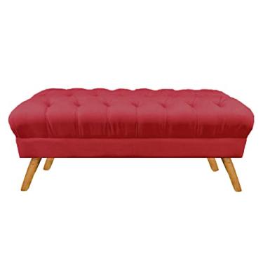 Imagem de Puff Decorativo Retrô Paris Capitonê 1 Metro Pé Palito Suede Vermelho - LM DECOR