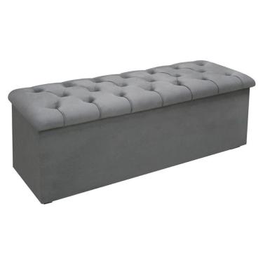 Imagem de Calçadeira Quarto Queen Size Lotus Suede Cinza - Simbal