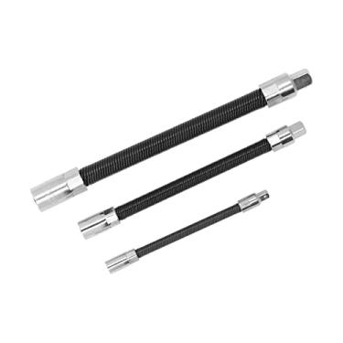 Imagem de Barra de extensão flexível de aço com mola de 3 peças de 1/4" 3/8" 1/2" conjunto de barra de extensão de soquete flexível de broca magnética para chave elétrica