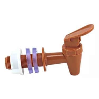 Imagem de Torneira Marrom Rosca Longa Bebedouro Filtro De Barro