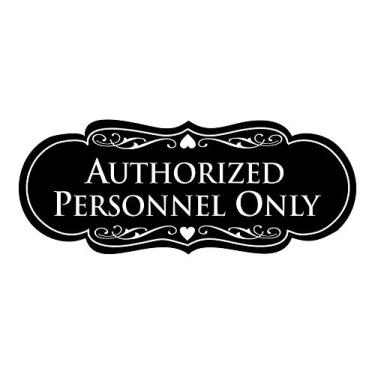 Imagem de Signs ByLITA Placa de designer autorizada apenas para pessoal (preto) - pequeno 1 pacote