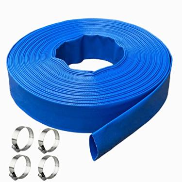 Imagem de 1 IN x 50 FT Pool Backwash Hose, Heavy Duty Flat Discharge Hose, Weather and Burst Resistant, Best Pool Hoses for Inground Pools, Pool Filter Hose & Pool Drain Hose