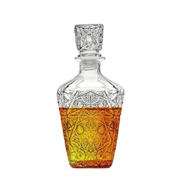 Imagem de Decantador de garrafa de licor, decantador de cristal sem chumbo, decantador de uísque com tampa de vidro hermético, decantador de álcool de uísque vodka bourbon para casa, bar, presente, decoração de