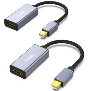 Imagem de BENFEI Adaptador de mini DisplayPort para HDMI, Thunderbolt para HDMI, para MacBook Air e Pro, Microsoft Surface Pro e Dock, monitor, projetor e muito mais, cinzento [caixa de alumínio] 2 pacotes