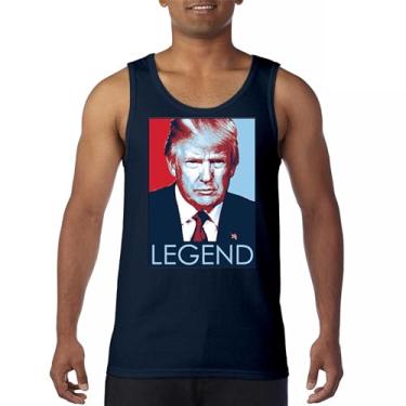 Imagem de Camiseta regata masculina Donald Trump The Legend My President MAGA First Make America Great Again Republican Deplorable, Azul marinho, P