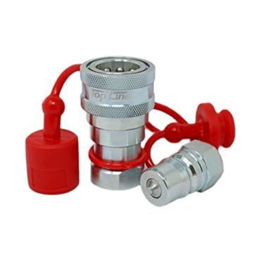 Imagem de Conjunto de acoplador hidráulico de rosca NPT TL70 1/10.2 cm ISO 7241-B 1/4 corpo Poppet Bobcat Bobcat Acoplamento com tampas de poeira