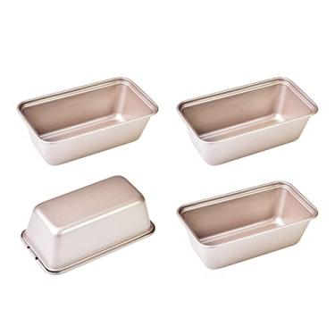 Imagem de Bakeley Mini Loaf Pan Set, 4Pcs 5.5-Inch Non-Stick Rectangle Bread and Cake Bakeware for Oven and Instant Pot Baking (Champagne Gold)