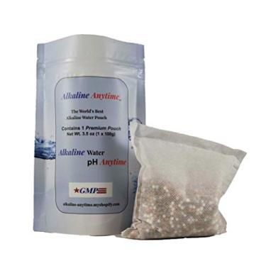 Imagem de Alkaline Anytime Bolsa de filtro de água alcalina - filtragem de água portátil de 9,5 pH - capacidade extra grande - 105 galões - para jarra, garrafa de água, jarro de água, recipiente de água, jarra