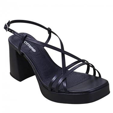Imagem de Sandália Fem Bottero Salto Bloco Meia-Pata Preto 342602-20 Tamanho:39;Cor:Preto