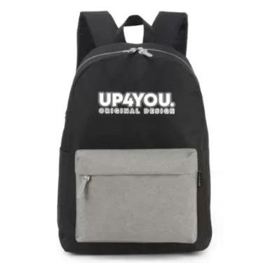 Imagem de Mochila Escolar Costas UP4YOU Preta e Cinza