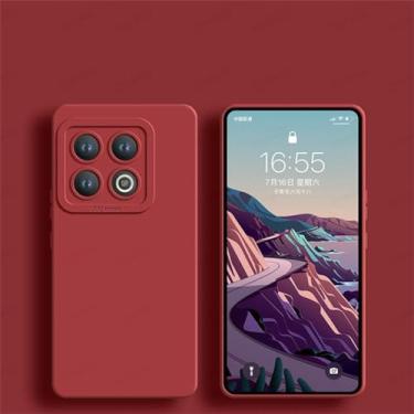 Imagem de Capa de telefone quadrada de silicone líquido para oneplus 9 9rt 9r 10 pro capa macia de proteção de lente para oneplus 11 ace 2 12, vinho tinto, para oneplus ace 3