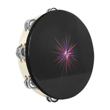 Imagem de UGPLM Tamborim de fileira dupla, tamborim de 10 polegadas, presente de aniversário, pandeiro manual, brinquedo para sala de aula, adultos e crianças