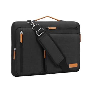 Imagem de MOSISO Bolsa protetora para laptop 360, bolsas de computador de 15 a 15,6 polegadas compatíveis com MacBook Pro de 16 polegadas, HP, Dell, Lenovo, Asus Notebook, bolsa carteiro aberta lateral com 4