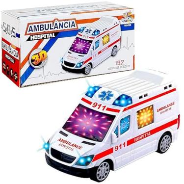 Imagem de Ambulância Bate e Volta Hospital Sirene Luzes de Brinquedo