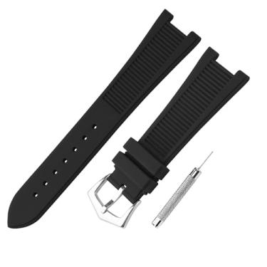 Imagem de JETHENG Pulseira masculina de resina compatível com Patek Philippe Nautilus PP 5711 1A010 5712 5712G 5726 5980 de 25 mm x 13 mm, impermeável, para trabalho ao ar livre, pulseira de relógio com fivela,
