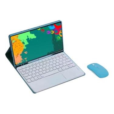 Imagem de Teclado Para Samsung Tab S7 Plus/S7 fe/S8 Plus-12.4in.com Capas+Mouse (Céu Azul, Teclado de toque)