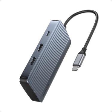 Imagem de Anker Hub USB-C 7 em 1, Estação de Acoplamento USB-C para Dois Monitores, Dupla Exibição HDMI, Entrega de Energia de 100W, Transferências de Dados de 10Gbps para Dell XPS, ThinkPad T14 Gen2 e mais