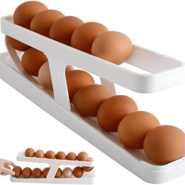 Imagem de Dispenser de Ovos Rolantes Para Geladeira Armazenamento Eficiente Idea