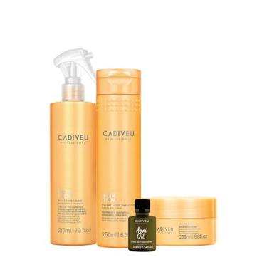 Imagem de Kit Cadiveu Professional Nutri Glow Shampoo Máscara Fluído e Açaí Oil 
