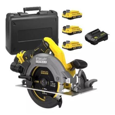 Imagem de Serra Circular Sbc550d1k Stanley Com Carregado  3 Baterias e  Maleta