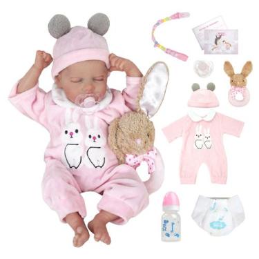 Imagem de Reborn de Silicone Realista Brastoy Original Boneca Pode Dar Banho Kit