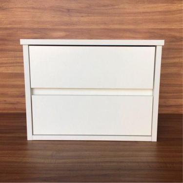 Imagem de Mesa de cabeceira suspenso com 2 gavetas 30x30x30 brancotx 1 unid. - B