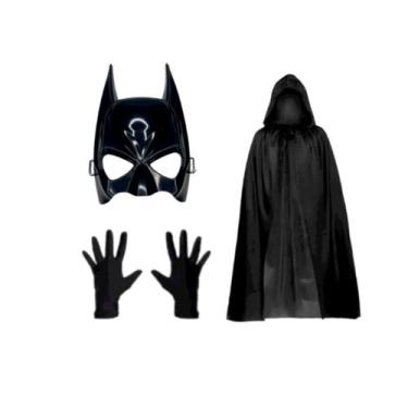 Imagem de Kit Batman Luva Capa e Mascara Fantasia Halloween - GabiJovi