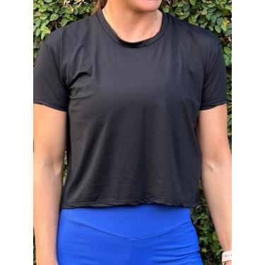Imagem de Cropped Manga Curta Carol - Voo Fitness Wear, Preto