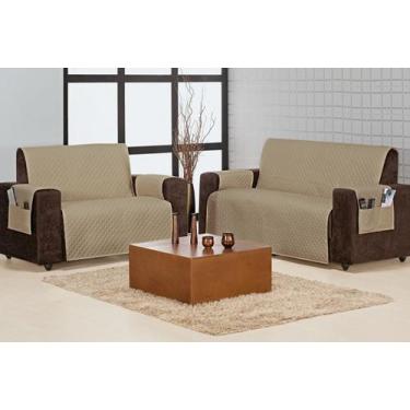 Imagem de Protetor de sofa home 3 e 2 lugares - bege - Enxovais Aquarela LTDA
