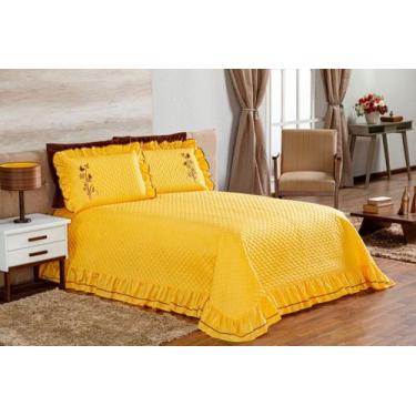 Imagem de Cobre leito ester queen 3 pecas - amarelo - Enxovais Aquarela LTDA
