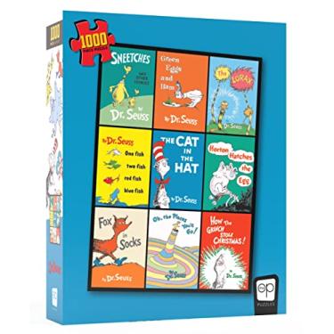 Imagem de USAOPOLY Quebra-cabeça Dr. Seuss "The Collection" de 1000 peças | Colagem colecionável com o Lorax, gato de chapéu e mais oficialmente licenciado e mercadoria, multicolorido (PZ154-802-002200-06)