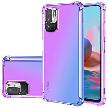 Imagem de Gufuwo Capa para Xiaomi Redmi Note 10 5G/Poco M3 Pro 5G linda capa para meninas e mulheres, capa protetora à prova de choque de TPU macio antiarranhões gradiente para Xiaomi Redmi Note 10 5G