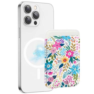 Imagem de BayPastel X Para carteira de cartão MagSafe, design de carteira magnética de couro fino para celular com suporte de cartão de crédito para iPhone 15/14/13/12 Mini/Plus/Pro/Pro Max, serve para 3