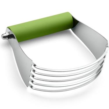 Imagem de Spring Chef Liquidificador de massa verde grande para assar, ferramenta profissional de cortador de massa, ferramenta de cortador de massa folhada de aço inoxidável com lâminas afiadas, liquidificador