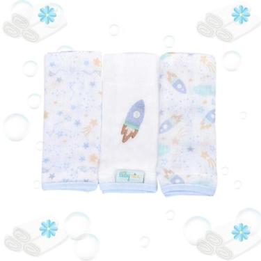 Imagem de Kit 3 Paninhos de Boca Bebê Babete Toalhinha Fralda Infantil - Minas R