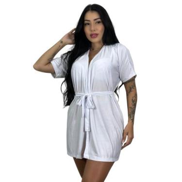 Imagem de Hobbey roupão feminino noiva robe romantic - TB modas, Branco, G