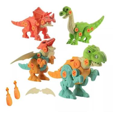 Imagem de Brinquedos Dinossauros Coloridos Com Parafusos Monta e Desmonta. - Toy