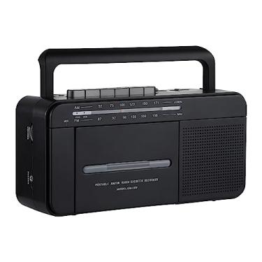 Imagem de SEMIER Boombox - Leitor de fita cassete de conversão MP3, rádio AM FM, conversor digital de cassete para MP3, gravação USB, microfone integrado, altifalante grande e conector de auriculares por