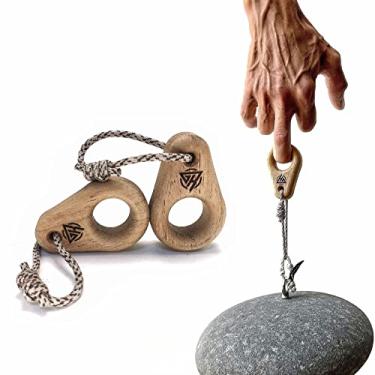 Imagem de RUSTAM CLIMBING Prancha de escalada Monik | Treinador de dedo portátil para escalada - Fingerboard portátil para força de aderência, madeira - leve, durável, compacto | 1 par