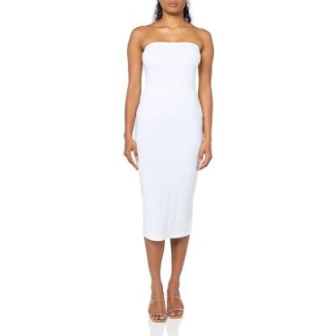 Imagem de Norma Kamali Vestido feminino sem alças até o joelho, Branca de Neve, M
