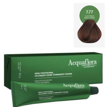 Imagem de Coloração Creme Acquaflora Vegana 7.77 Louro Natural Marrom Intenso 60
